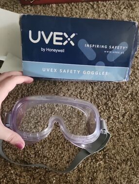 Clear Safety Goggles with Subtle Purple Tint